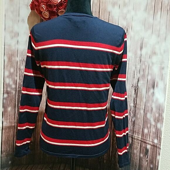 Pendleton Striped Silk and Nylon Cardigan - Picture 3 of 5